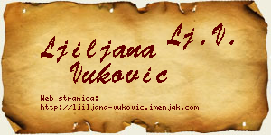 Ljiljana Vuković vizit kartica